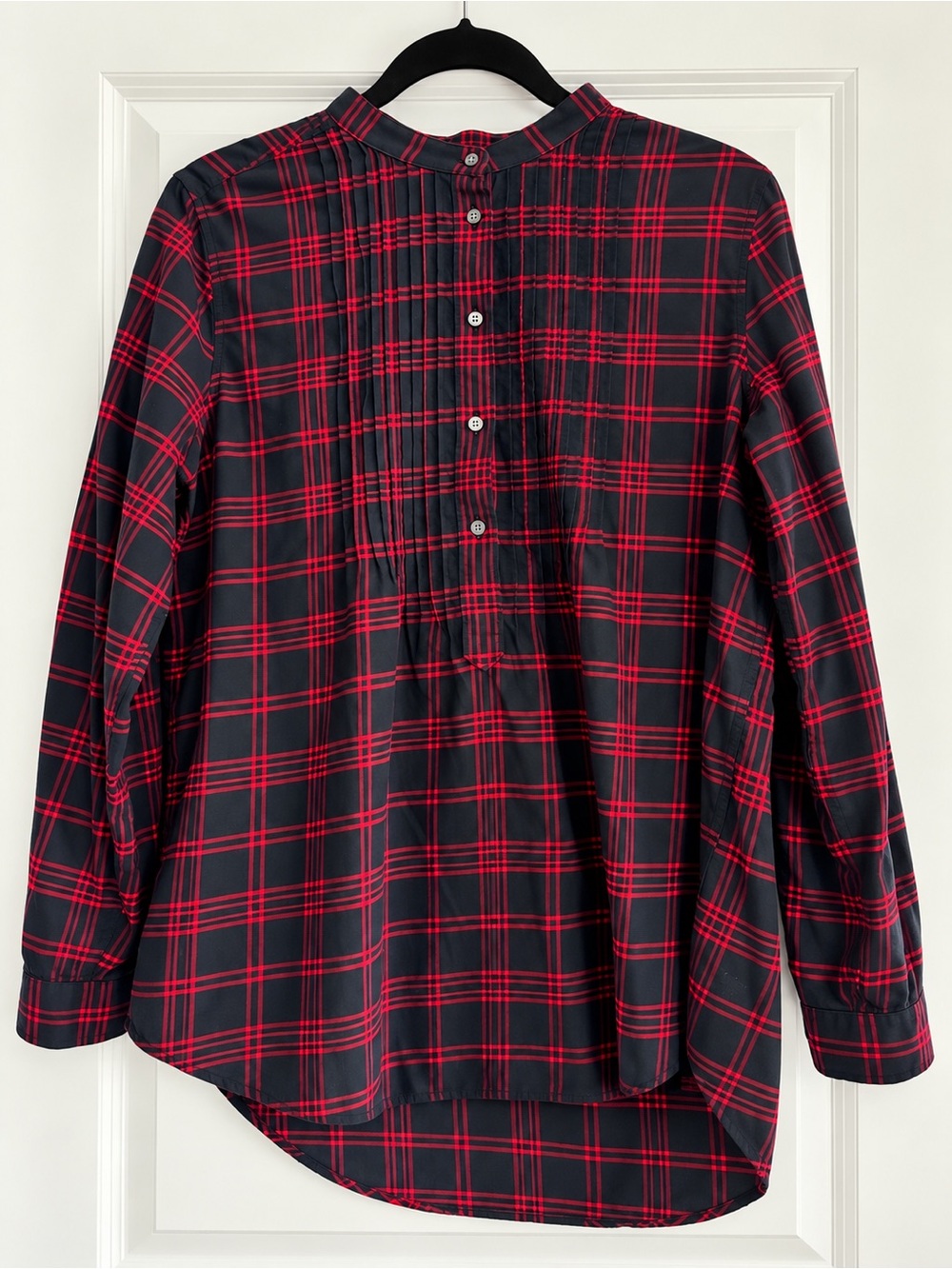 Lands' End Red and Black Plaid Long-Sleeve Shirt